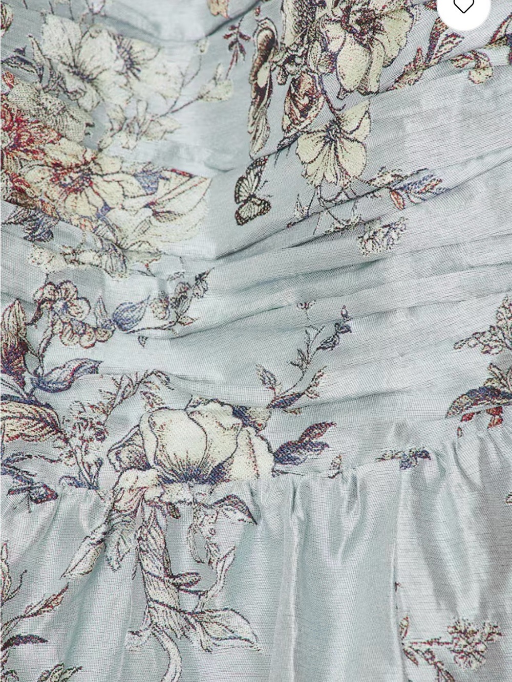 V Chapman Regina Lilibet Brocade Strapless Blue Floral Evening Gown - Picture 4 of 5